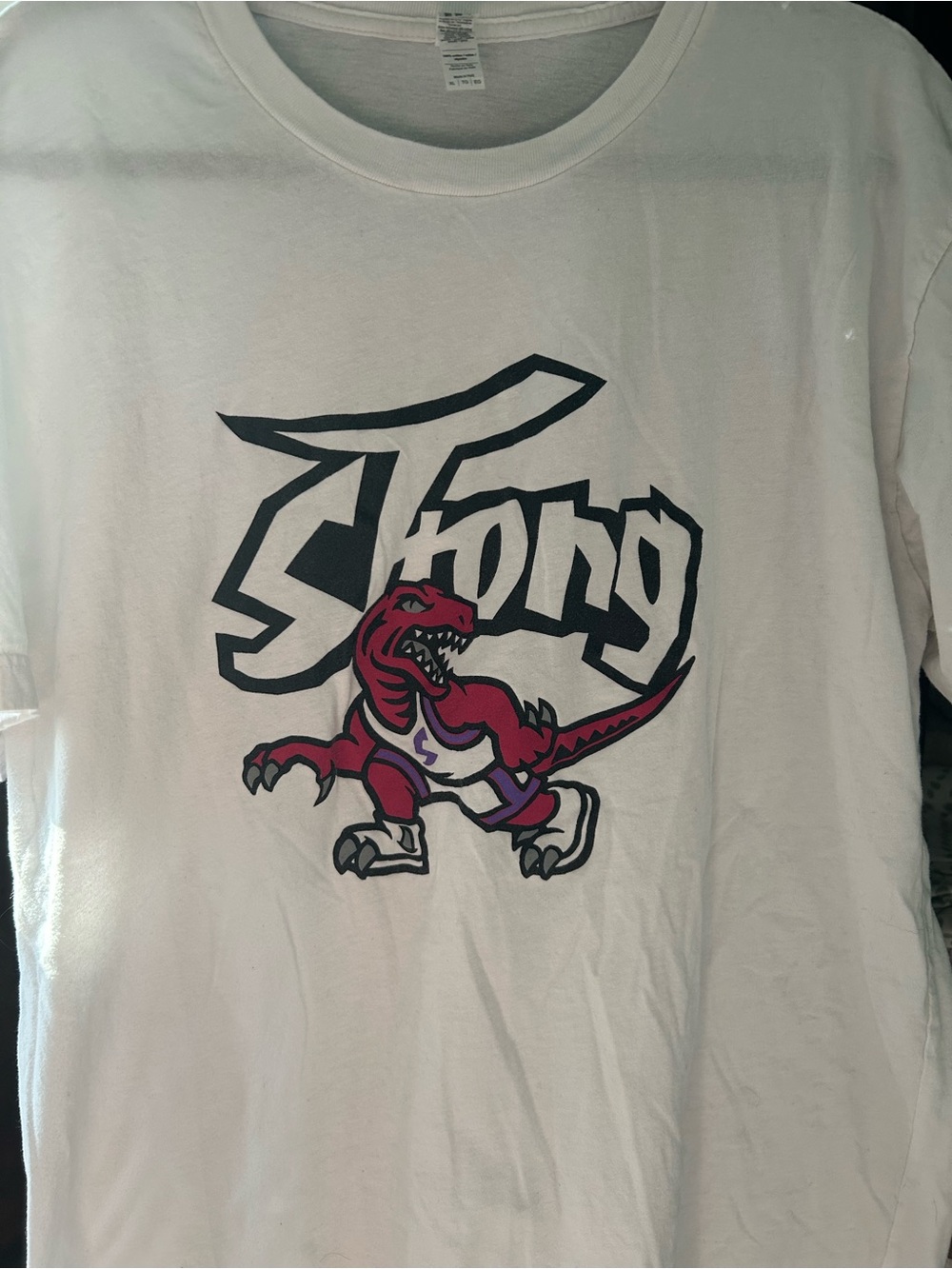 Vintage logo Raptors American Apparel White Crewneck Cotton T‑Shirt